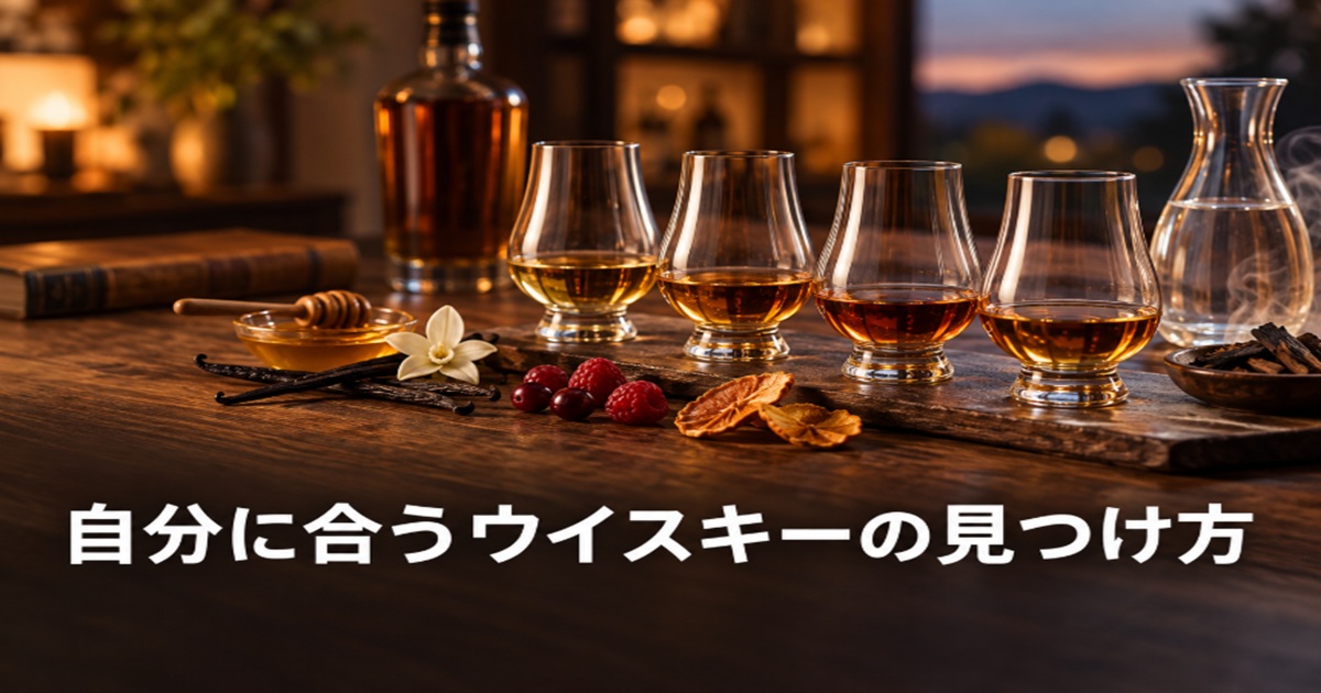 味と香りを比べながら自分に合うウイスキーを探すイメージ